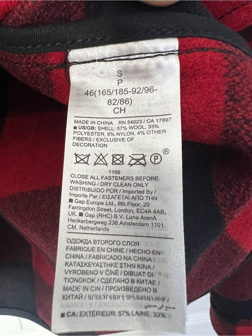 Banana Republic Red and Black Plaid Wool Shirt Jacket - Picture 4 of 4
